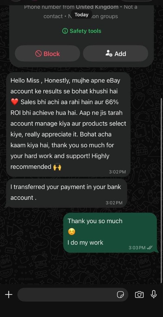 UK Client WhatsApp Review